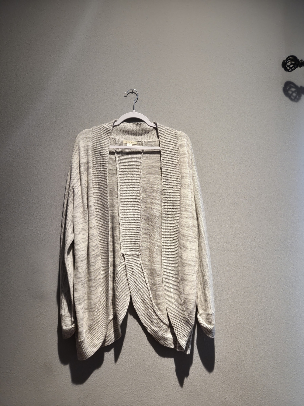 miami Light Gray Open-Front Draped Cardigan